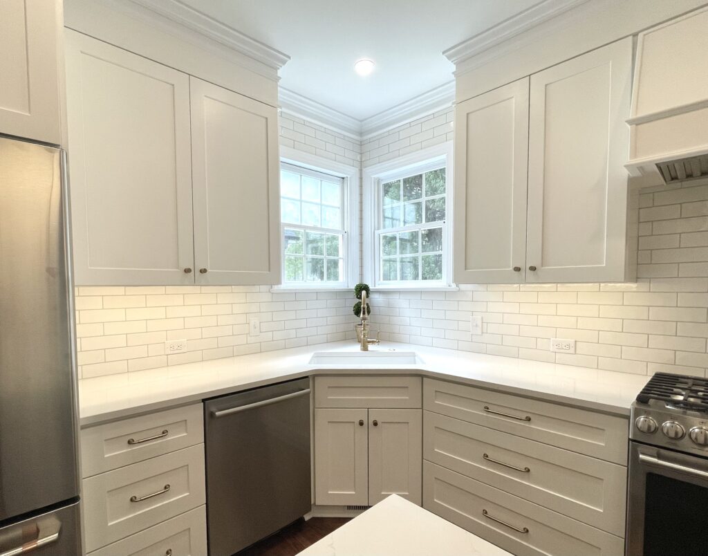 Updated kitchen with tile backsplash