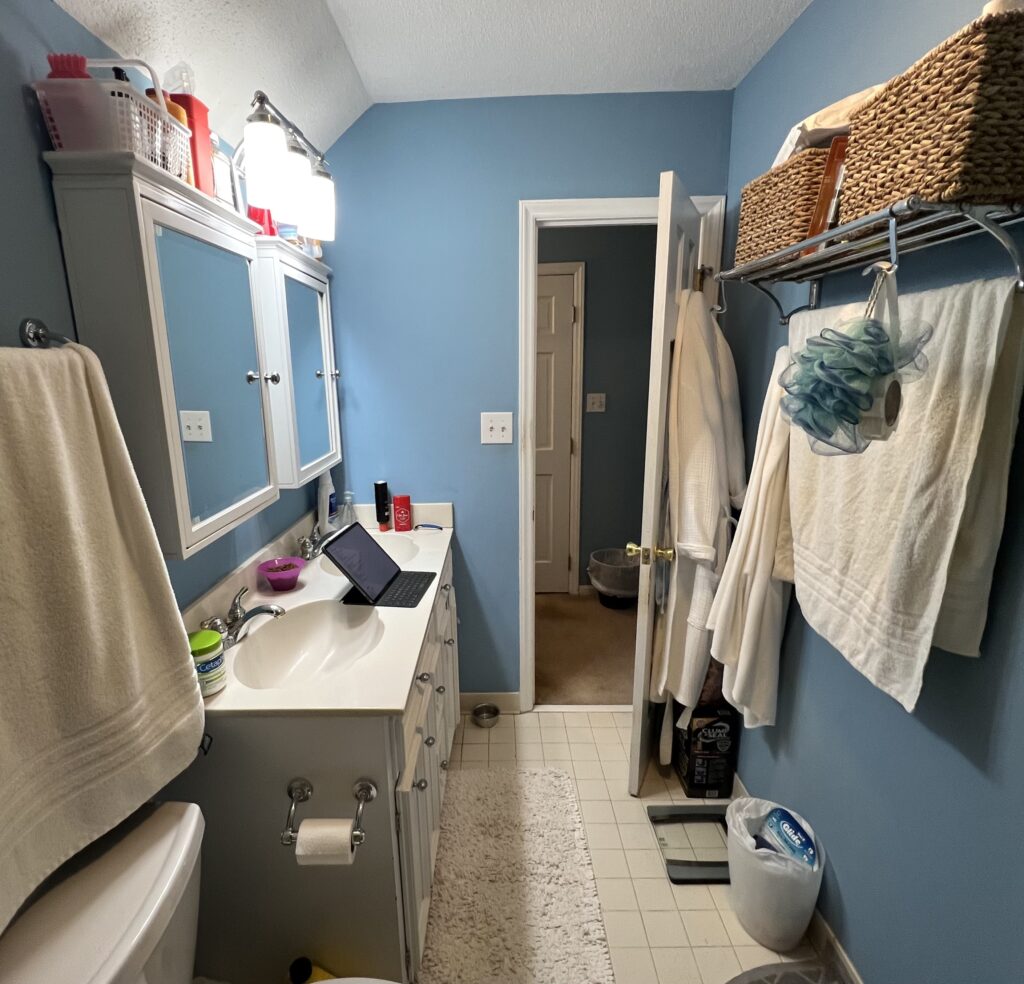Before Pic of Black and White Bathroom Remodel in Cary NC